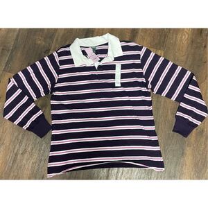 Wild Fable Purple Striped Oversized Medium Polo New